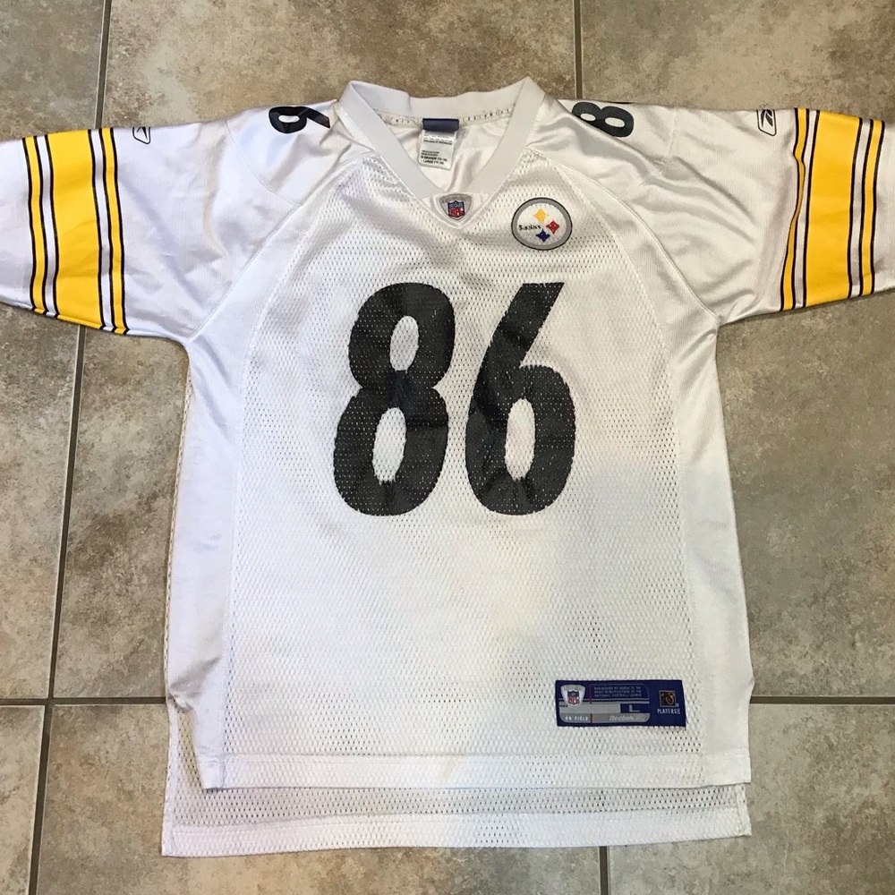 Reebok Pittsburgh Steelers Hines Ward NFL  Away White Jersey Youth Kids Large